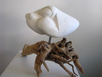 Ceramic sculpture of nude female emerging entitled 'Birth of a Dew Princess'